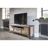 Metalo, lowboard 2-portes + 1-tiroir + 1-niche - 170 cm (+ LED) - Henders&Hazel
