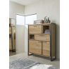 Metalo, highboard 2-portes + 1-tiroir + 1-porte abattante + 2-niches (+LED) - Henders&Hazel