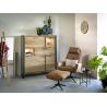 Metalo, highboard 2-portes + 1-tiroir + 1-porte abattante + 2-niches (+LED) - Henders&Hazel