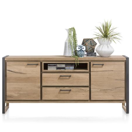 Metalo, buffet 2-portes + 2-tiroirs + 1-niche - 180 cm (+ LED) - Henders&Hazel