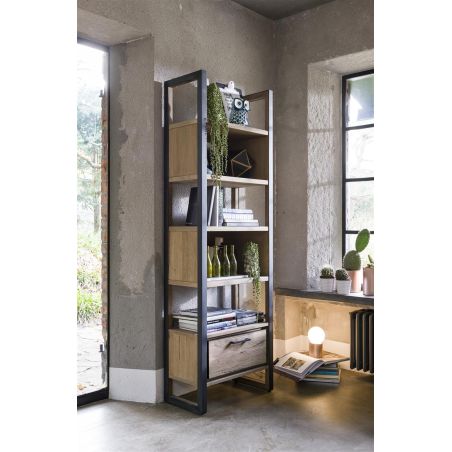 Metalo, bibliotheque 1-tiroir + 5-niches - 65 cm - Henders&Hazel