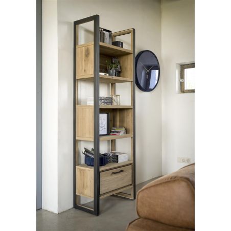 Metalo, bibliotheque 1-tiroir + 5-niches - 65 cm - Henders&Hazel