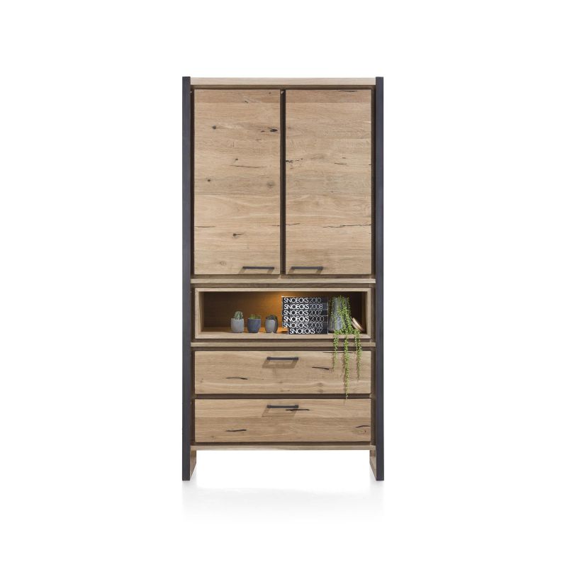 Metalo, armoire 2-portes + 2-tiroirs + 1-niche (+ LED) - Henders&Hazel