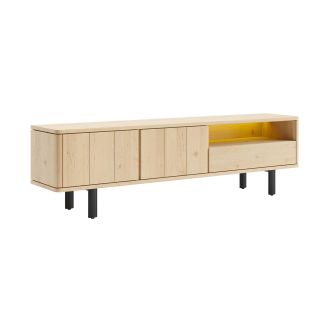 Homestead, lowboard 210 cm - 2-portes + 1-tiroir + 1-niche (+ LED)