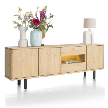 Homestead, buffet 230 cm - 3-portes + 2-tiroirs + 1-niche (+ LED) - Henders and Hazel
