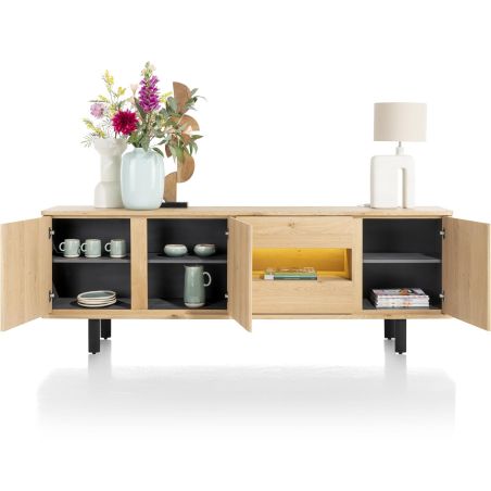 Homestead, buffet 230 cm - 3-portes + 2-tiroirs + 1-niche (+ LED) - Henders and Hazel
