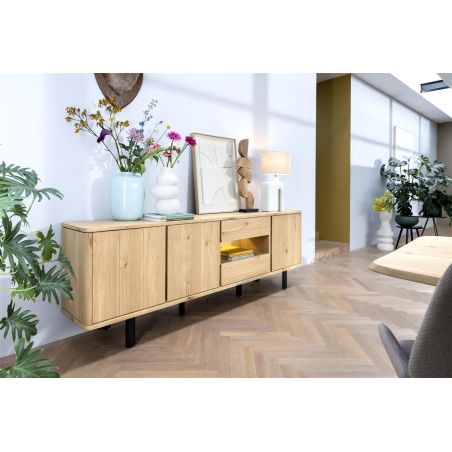 Homestead, buffet 230 cm - 3-portes + 2-tiroirs + 1-niche (+ LED) - Henders and Hazel