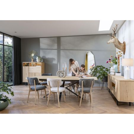 Homestead, buffet 230 cm - 3-portes + 2-tiroirs + 1-niche (+ LED) - Henders and Hazel
