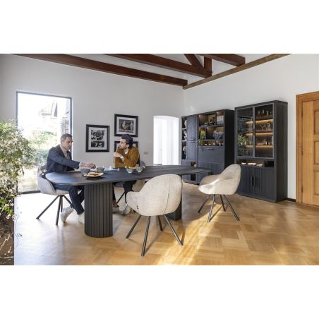 Pavie, armoire 100 cm. - 2-portes + 1-porte rabattante + 6-niches (+ LED) - Henders and Hazel