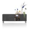 Pavie, buffet 233 cm. - 2-portes + 2-tiroirs + 3-niches (+ LED) - Henders and Hazel