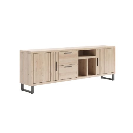 Pavie, buffet 233 cm. - 2-portes + 2-tiroirs + 3-niches (+ LED) - Henders and Hazel