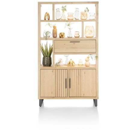 Pavie, armoire ouverte 125 cm. - 2-portes + 1-porte rabattante + 6-niches (+ LED) - Henders and Hazel