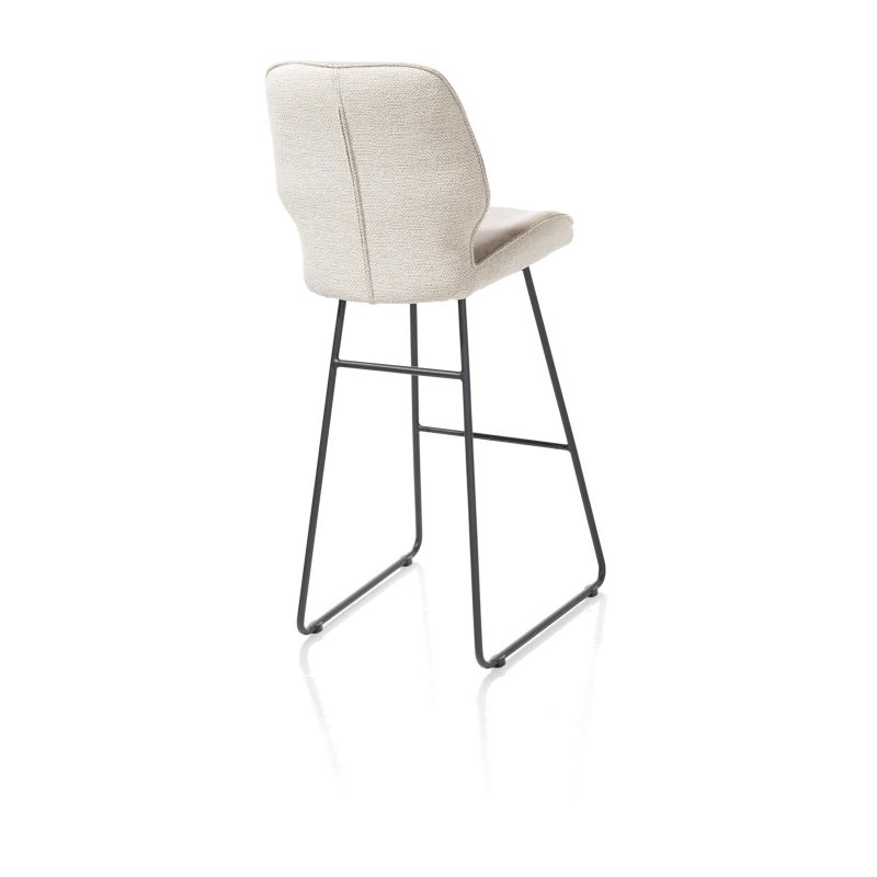 Ravi, chaise de bar - haut - cadre noir (ROB) - combi Secilia & Toba