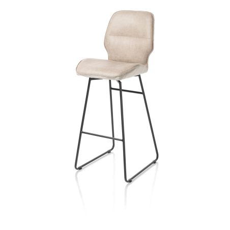 Ravi, chaise de bar - haut - cadre noir (ROB) - combi Secilia & Toba