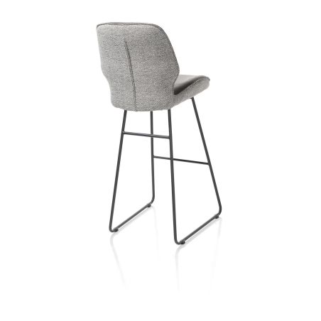 Ravi, chaise de bar - haut - cadre noir (ROB) - combi Secilia & Toba