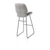 Ravi, chaise de bar - haut - cadre noir (ROB) - combi Secilia & Toba