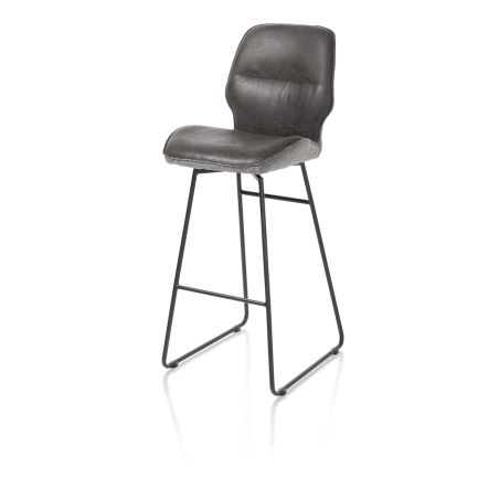 Ravi, chaise de bar - haut - cadre noir (ROB) - combi Secilia & Toba