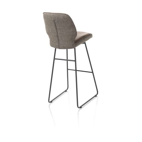 Ravi, chaise de bar - haut - cadre noir (ROB) - combi Secilia & Toba