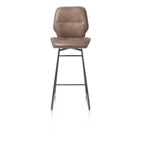 Ravi, chaise de bar - haut - cadre noir (ROB) - combi Secilia & Toba