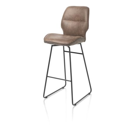 Ravi, chaise de bar - haut - cadre noir (ROB) - combi Secilia & Toba