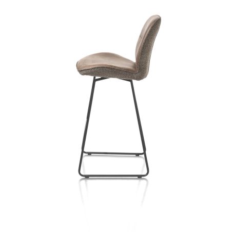 Ravi, chaise de bar - haut - cadre noir (ROB) - combi Secilia & Toba