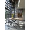 Ravi, chaise de bar - haut - cadre noir (ROB) - combi Secilia & Toba