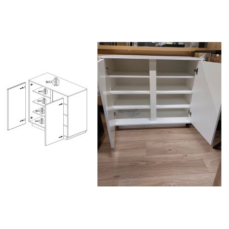 Buffet 2 portes 92 cm Rocket White en blanc brillant