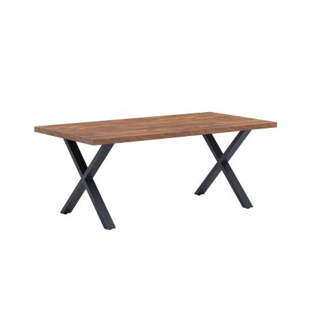 Table de repas KAMINO en 190 cm ou 220 cm avec pieds X en métal
