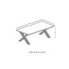 Table de repas KAMINO en 190 cm ou 220 cm avec pieds X en métal