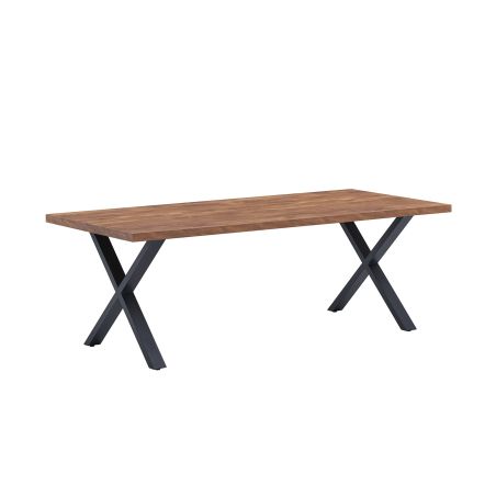 Table de repas KAMINO en 190 cm ou 220 cm avec pieds X en métal