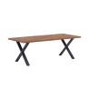 Table de repas KAMINO en 190 cm ou 220 cm avec pieds X en métal
