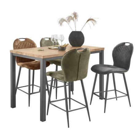 Chaise de bar CAPRI en tissu - 3coloris possibles