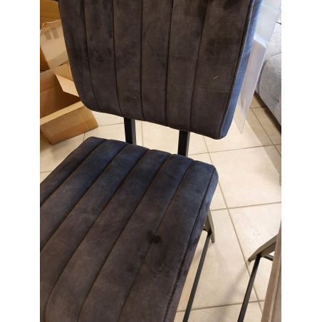 Chaise de bar VINCENZO en tissu - 3 coloris possibles