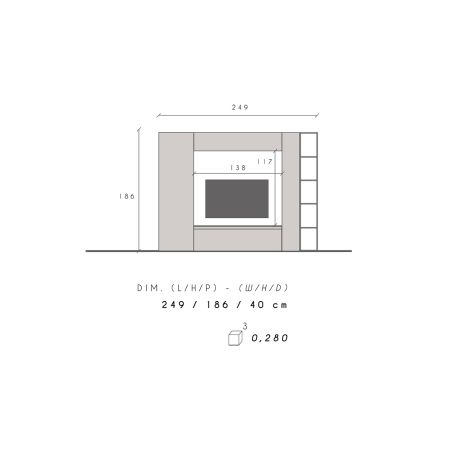 Ensemble meuble TV FOREVER 2 - compo 9 - décor Bronze et chêne Cadiz