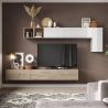 Ensemble meuble TV FOREVER 2 - compo 41 - décor chene cadiz et blanc brillant