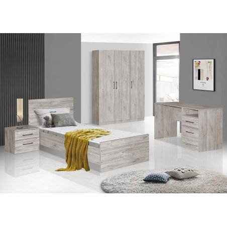 Armoire 2 portes ARTHUR en décor chene gris