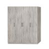 Armoire 4 portes ARTHUR en décor chene gris