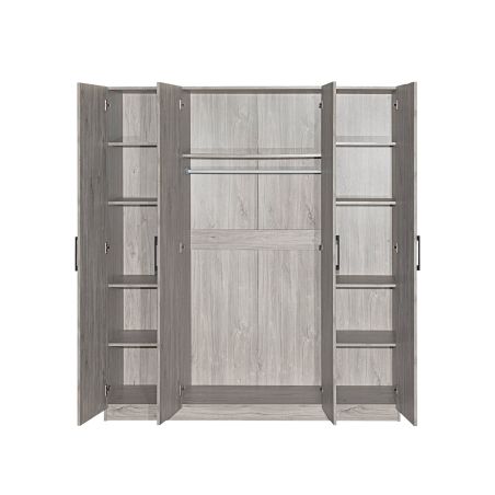Armoire 4 portes ARTHUR en décor chene gris