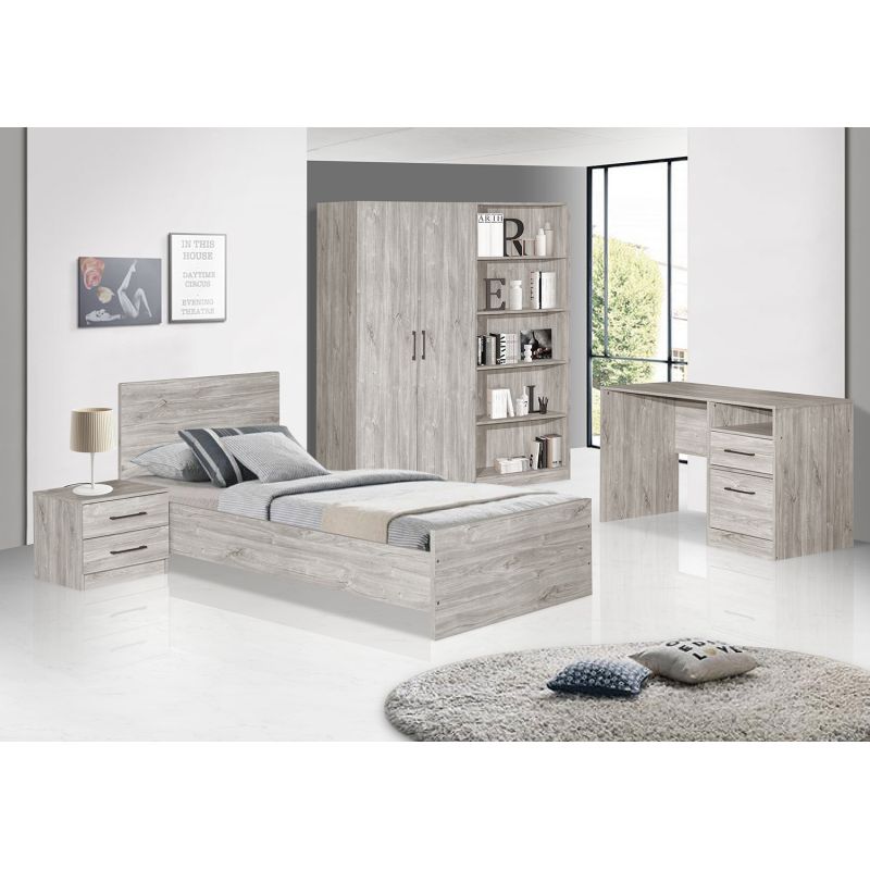 Chambre complète ARTHUR en décor chêne gris
