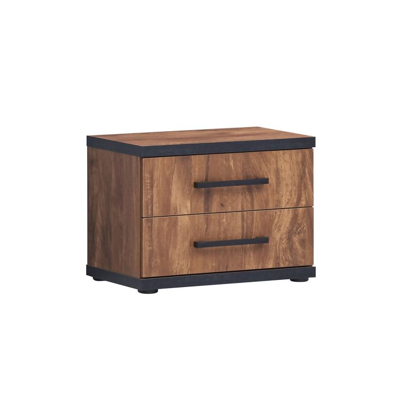 Chevet REMY en décor acacia et béton noir