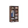 Armoire 2 portes REMY en décor acacia et béton noir