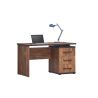 Bureau enfant REMY avec 3 tiroirs en décor acacia et béton noir
