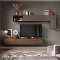 Ensemble meuble TV FOREVER 2 - compo 41 - décor chêne mercure et bronze
