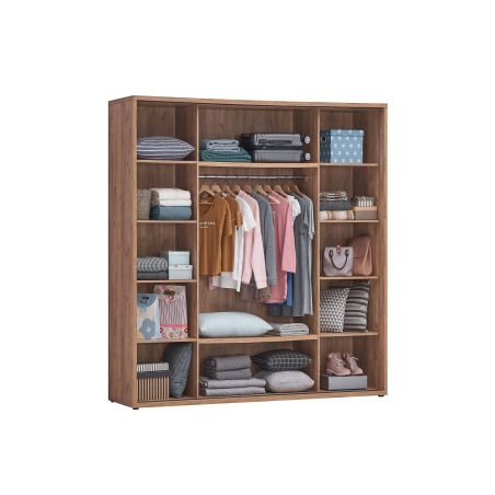 Armoire 2 portes coulissantes AURORE en décor chêne français