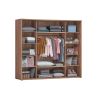 Armoire 200 cm AURORE avec 2 portes coulissantes en décor chêne français