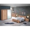 Armoire 200 cm AURORE avec 2 portes coulissantes en décor chêne français