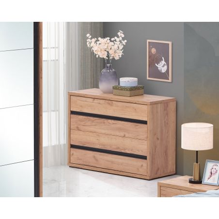 Commode AURORE avec 2 tiroirs en décor chêne français