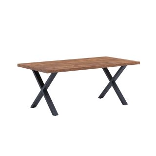 Table de repas KAMINO en 190 cm ou 220 cm avec pieds X en métal