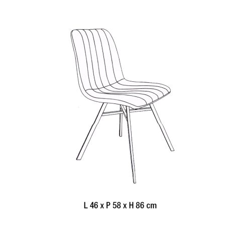 Chaise Sorella en PU Cappuccino de style vintage