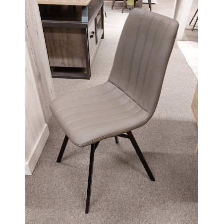 Chaise Sorella en PU Cappuccino de style vintage